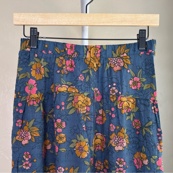 NATURAL LIFE Teal Floral Camille Boho Maxi Skirt Small NWT Spring Summer - Picture 3 of 8